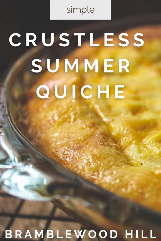 This simple crustless summer quiche is easy to prepare and is a great way to use up excess eggs and vegetables.